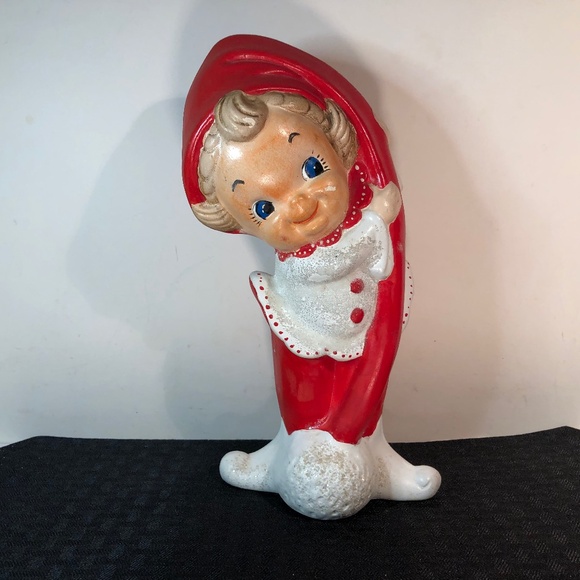 Vintage Japan 50s Hand painted ceramic Christmas elf 9.5 inches tall - Picture 1 of 12
